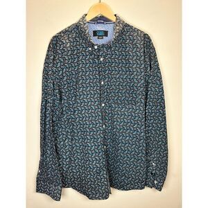 Cody James Men's CCSU18W19 Size XL Black Paisley Print Button Down Shirt EUC